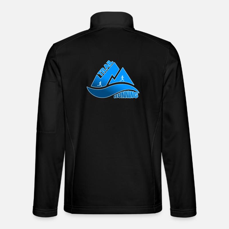 Trail Running Mountains Man Woman - Unisex Softshell Jacket - black