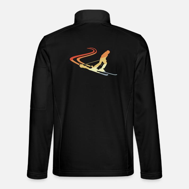 Funny Skier Drawing - Unisex Softshell Jacket - black