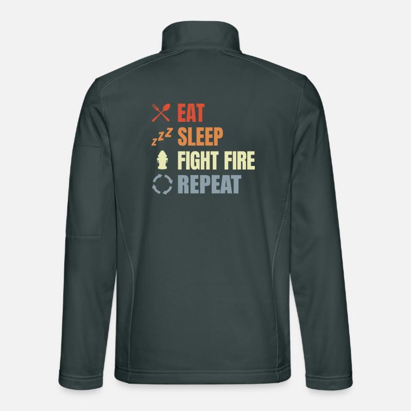 Eat Sleep Fight Fire Repeat Unisex Softshelljacke