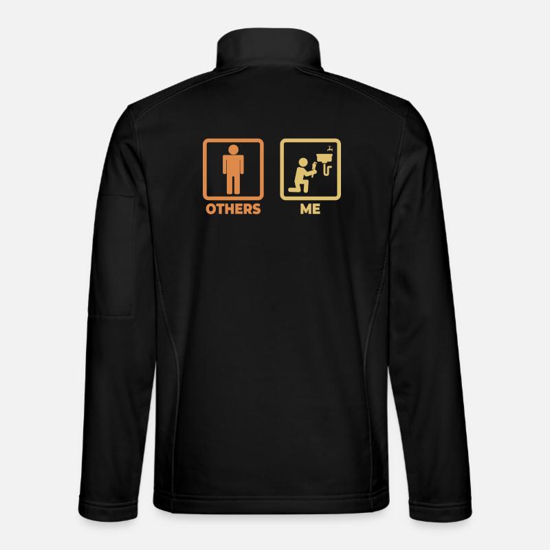 Klempner Strichfiguren - Unisex Softshelljacke - Schwarz