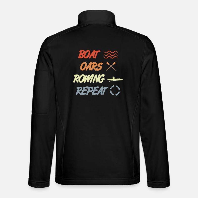 Boat Oars Rowing Repeat - Unisex Softshelljacke - Schwarz