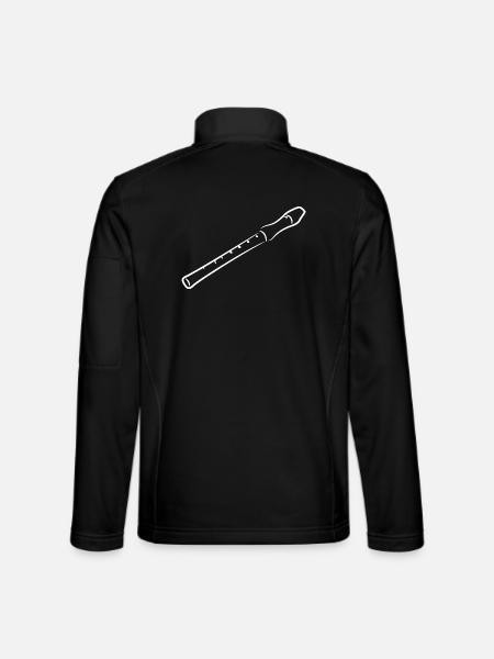 Flöte Skizze - Unisex Softshelljacke - Schwarz - Hinten