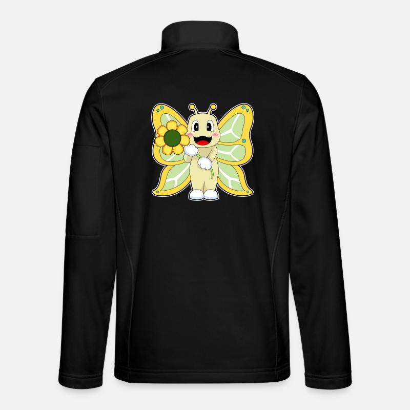 Schmetterling Blume - Unisex Softshelljacke - Schwarz