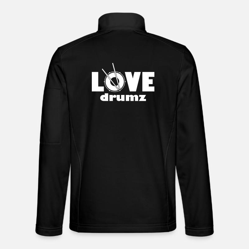 Love Drumz Heartbeat Graphic Design - Unisex Softshell Jacket - black