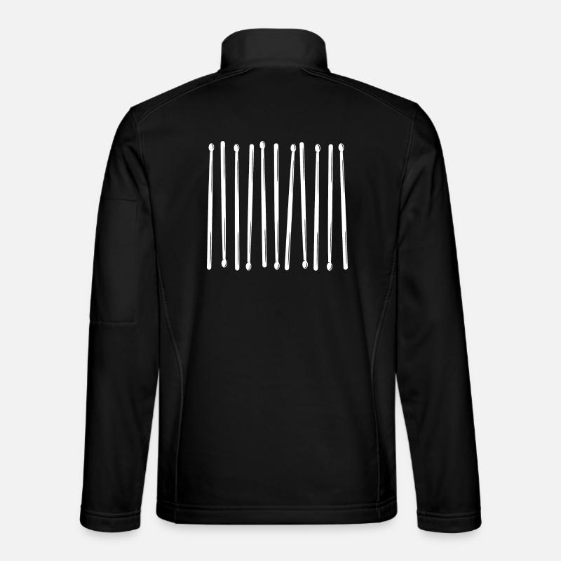 Drumsticks Vertical Pattern - Unisex Softshell Jacket - black