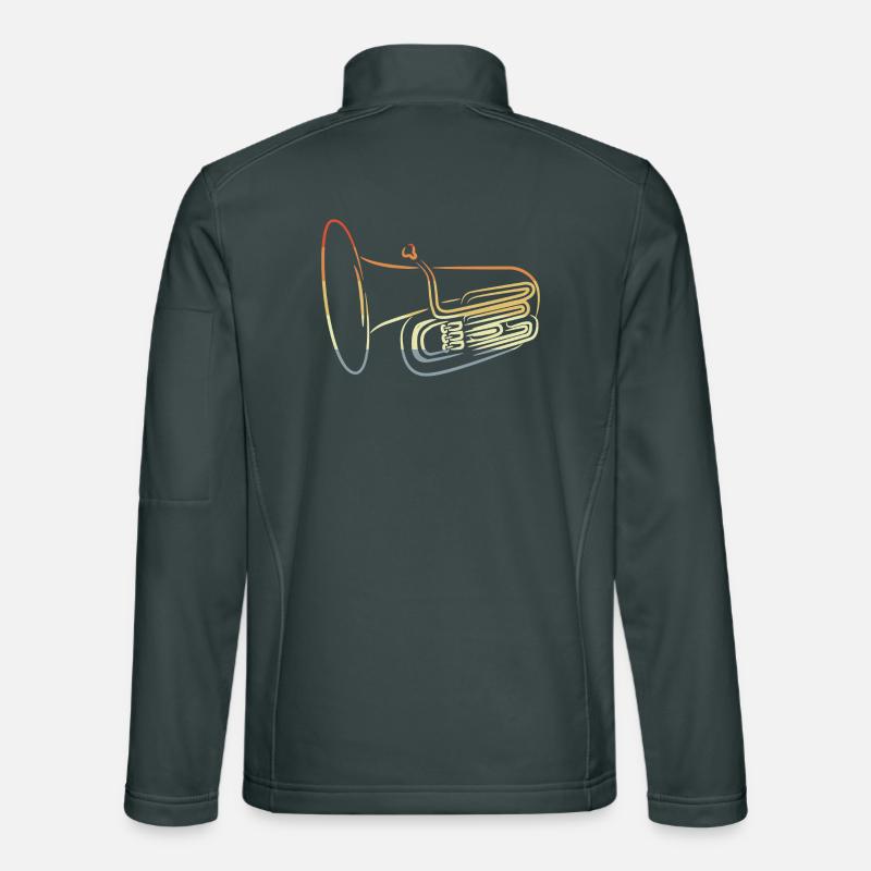 Vintage Tuba Drawing Unisex Softshell Jacket