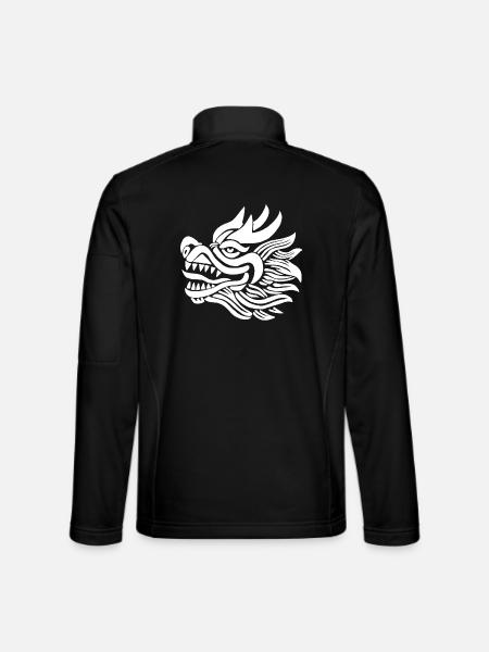 Tête de dragon chinois (blanc) - Veste en tissu softshell Unisexe - noir - Dos