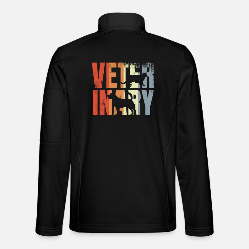 Retro Veterinary - Unisex Softshell Jacket - black