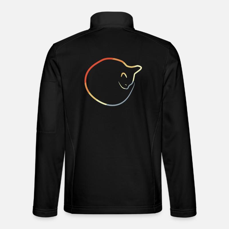 Cat in retro look - Unisex Softshell Jacket - black
