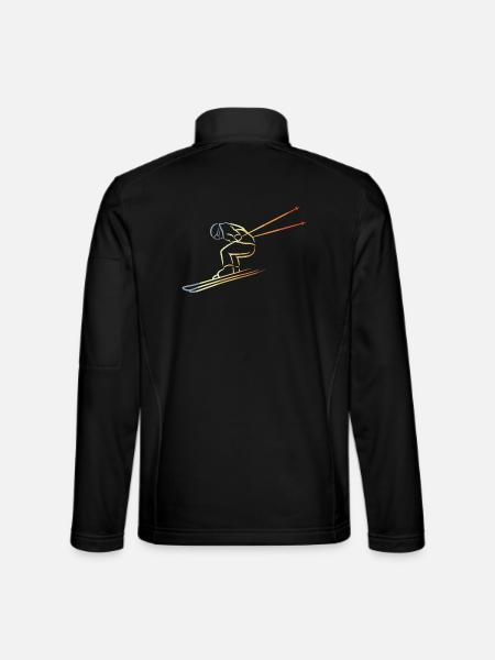 Wintersport Skizze - Unisex Softshelljacke - Schwarz - Hinten