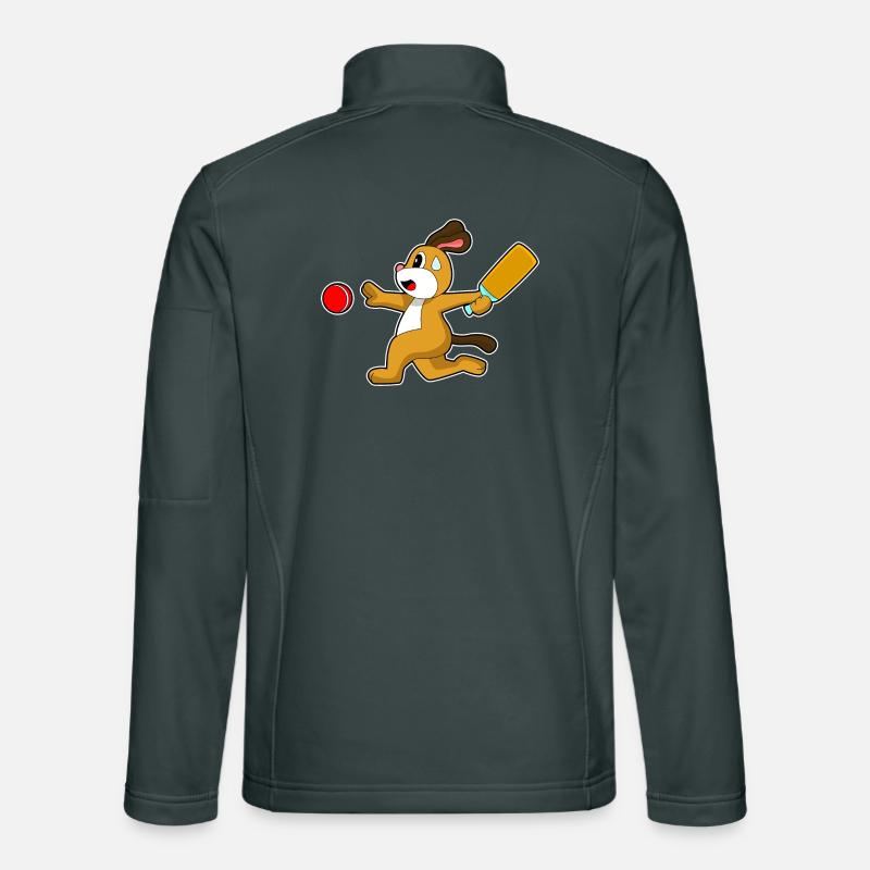 Dog Cricket Cricket Bat Unisex Softshell Jacket