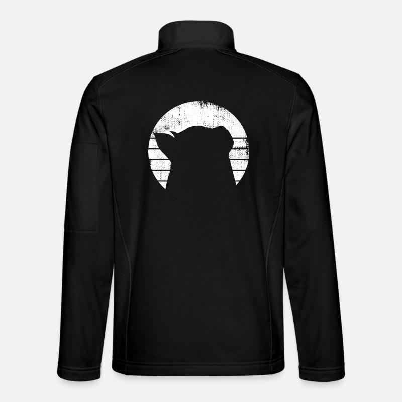 Cat Drawing - Unisex Softshell Jacket - black