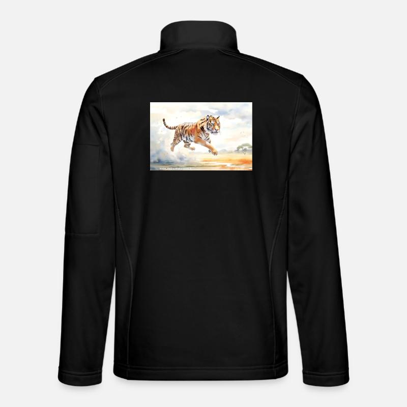 Tiger in Action - Unisex Softshell Jacket - black