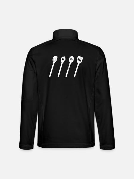 Cuillère en bois ensemble dessin - Veste en tissu softshell Unisexe - noir - Dos