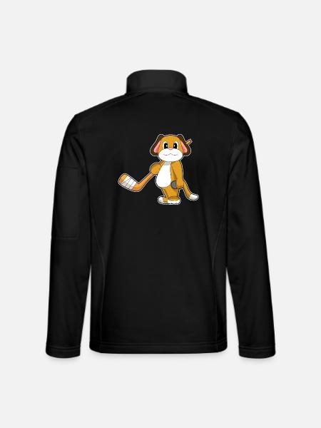 Hund Eishockey Eishockeyschläger - Unisex Softshelljacke - Schwarz