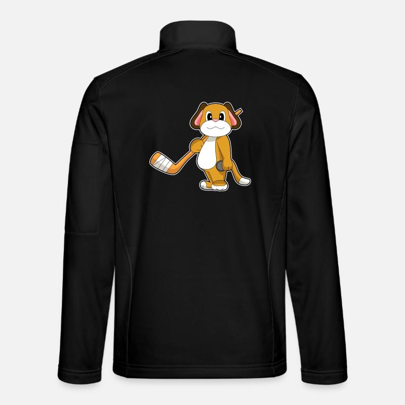 Hund Eishockey Eishockeyschläger - Unisex Softshelljacke - Schwarz