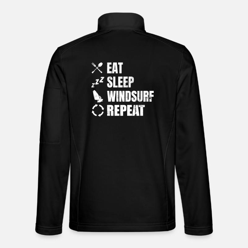 Eat Sleep Windsurf Repeat - Unisex Softshelljacke - Schwarz