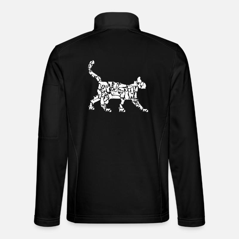Katze Zeichnung - Unisex Softshelljacke - Schwarz