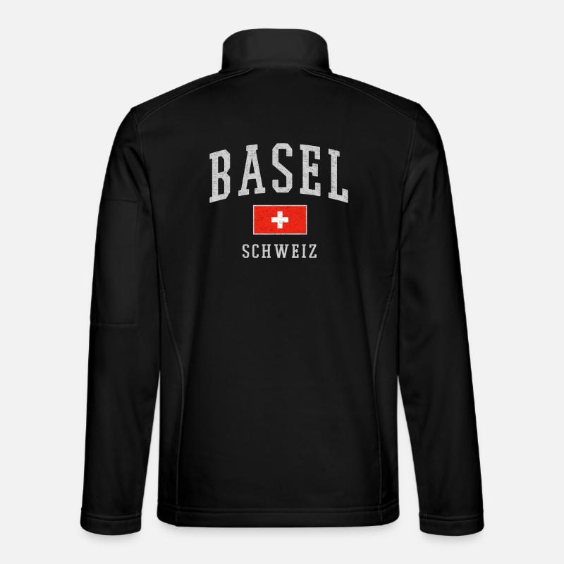 Basel Schweiz Emblem Druck - Unisex Softshelljacke - Schwarz
