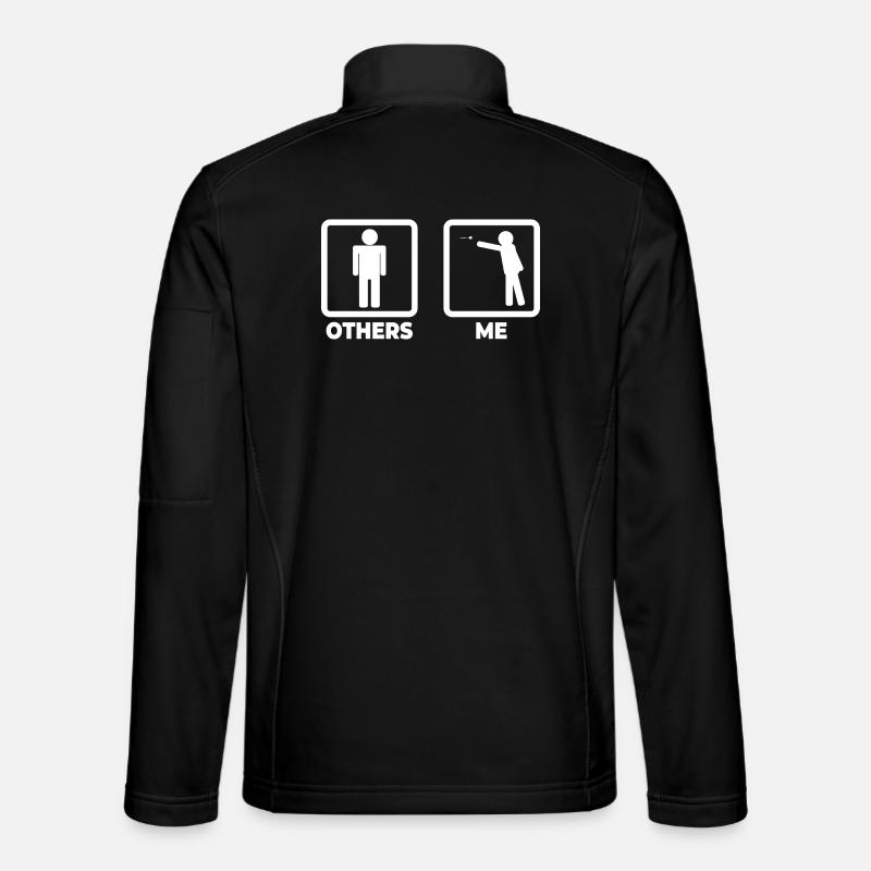 Dart Player Stick Figure - Unisex Softshell Jacket - black