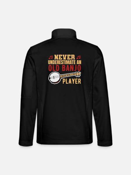 Never underestimate old banjo players - Unisex Softshell Jacket - black