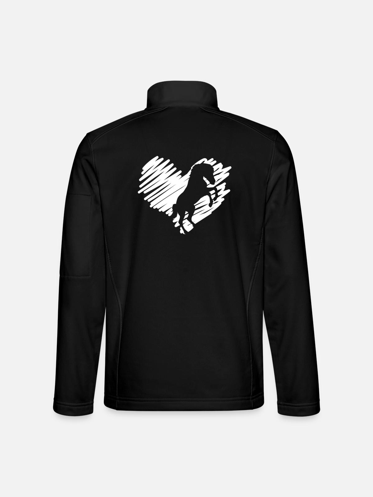 Ich liebe Pferde - Unisex Softshelljacke - Schwarz - Hinten