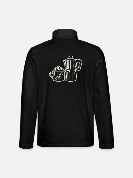 Coffee Hike - Mountain Espresso [Weiß] - Unisex Softshelljacke - Schwarz