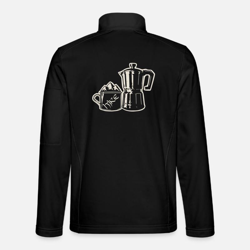 Coffee Hike - Mountain Espresso [Weiß] - Unisex Softshelljacke - Schwarz