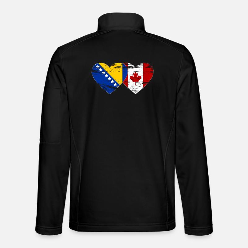 Bosnia Canada flag heart used - Unisex Softshell Jacket - black