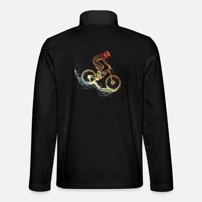 Mountain Biking Sketch Retro - Unisex Softshell Jacket - black