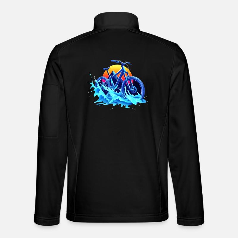 Mountain Biking Vaporwave - Unisex Softshell Jacket - black