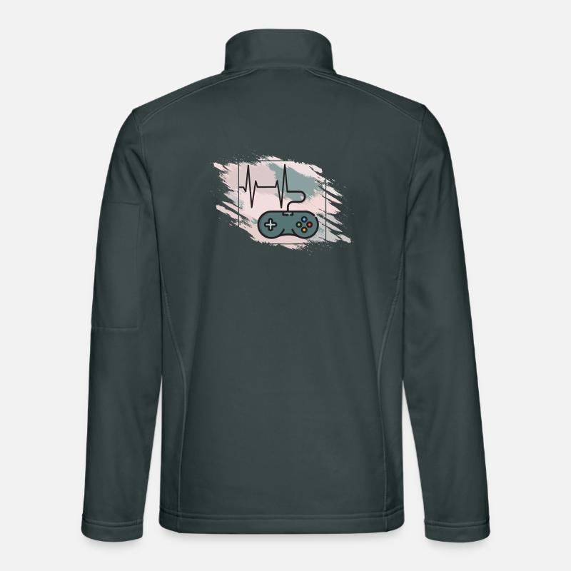Heartbeat Gaming Controller Retro Unisex Softshell Jacket