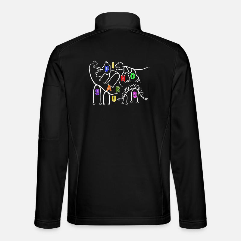 various Dinosaurs Dino line graphics - Unisex Softshell Jacket - black