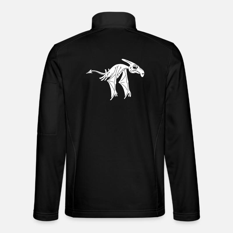 White Flying Dinosaur - Unisex Softshell Jacket - black