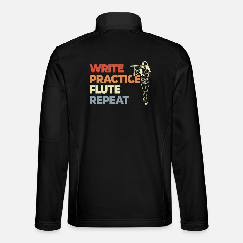 Write Practice Flute Repeat - Unisex Softshell Jacket - black