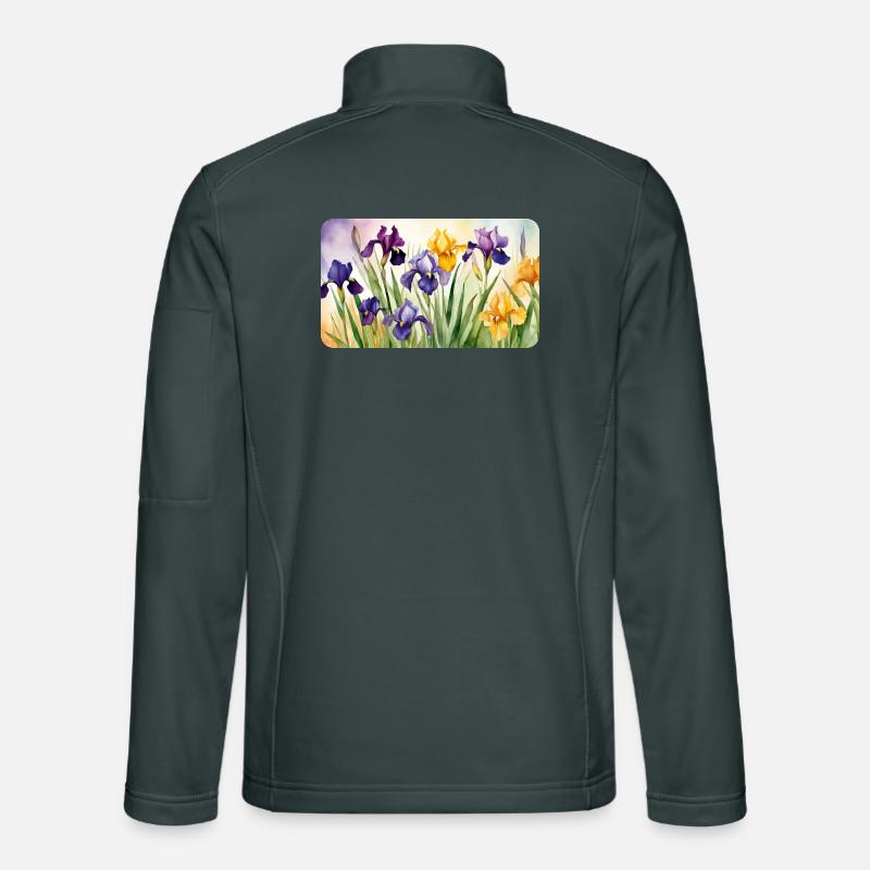 Romantic Irises - Watercolors Unisex Softshell Jacket