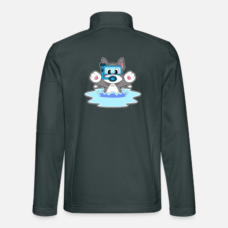 Cat Diver Snorkel Diving Unisex Softshell Jacket