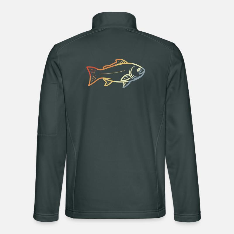 Vintage Fish Drawing Unisex Softshell Jacket