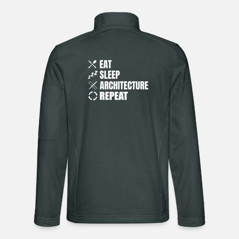 Eat Sleep Architecture Répéter Veste en tissu softshell Unisexe