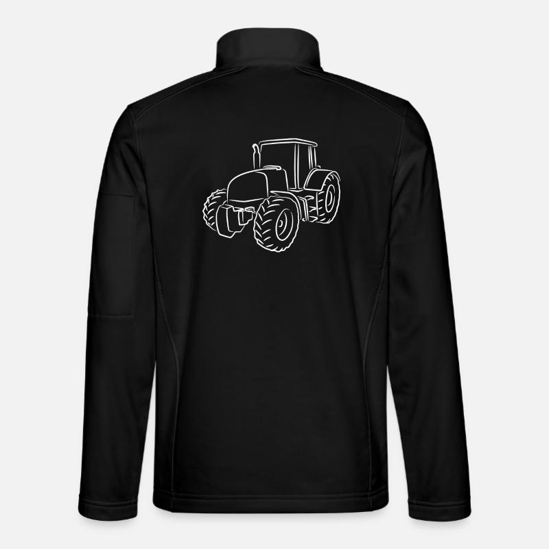 Traktor Skizze - Unisex Softshelljacke - Schwarz