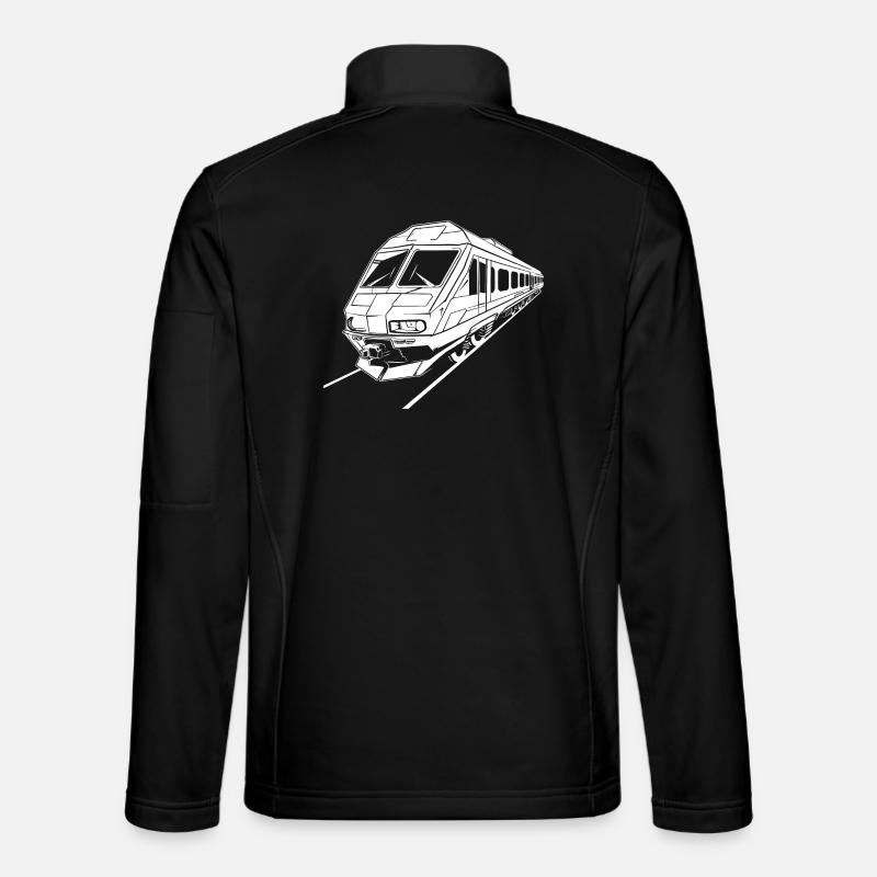 Train Drawing - Unisex Softshell Jacket - black