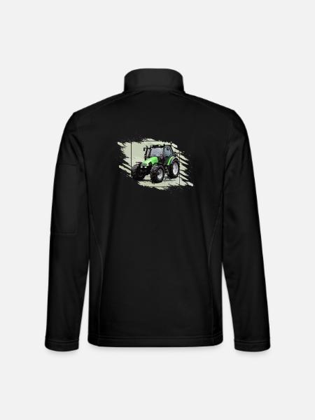 Small Green Tractor - Unisex Softshell Jacket - black
