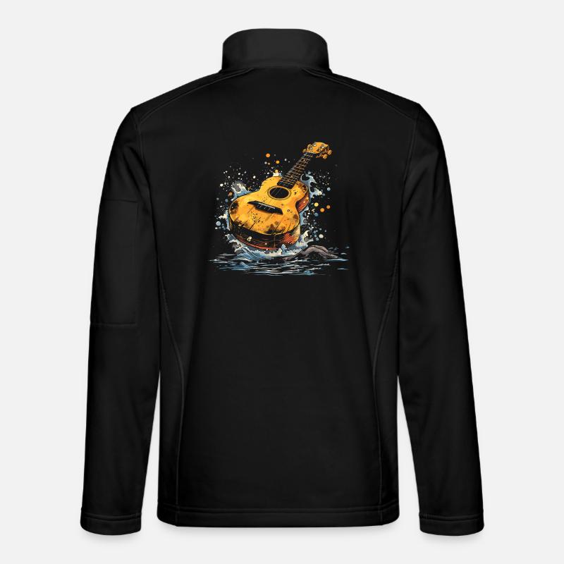 Illustration de ukulélé - Veste en tissu softshell Unisexe - noir