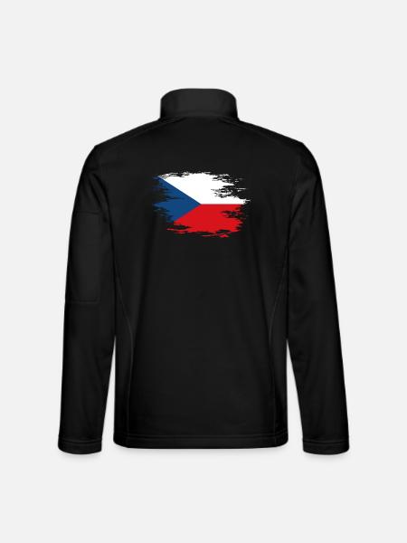 Tschechien Flagge used Design - Unisex Softshelljacke - Schwarz - Hinten
