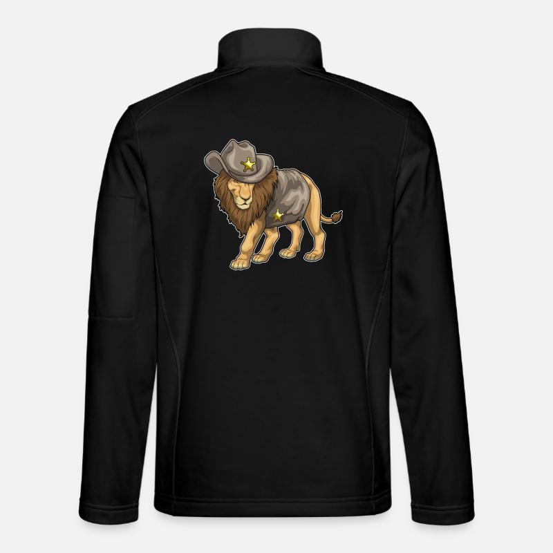 Lion Sheriff Sheriff's Hat - Unisex Softshell Jacket - black