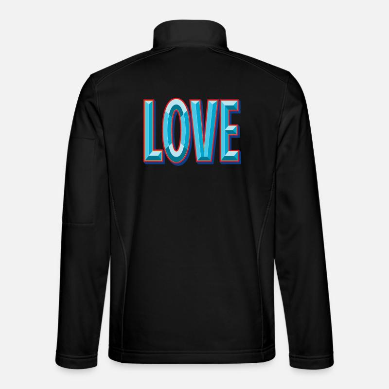 LOVE 3D-Ausschnitt - Unisex Softshelljacke - Schwarz