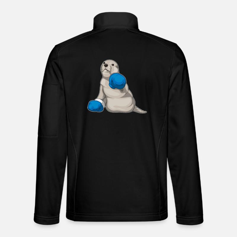 Seehund Boxer Boxhandschuhe Boxen - Unisex Softshelljacke - Schwarz