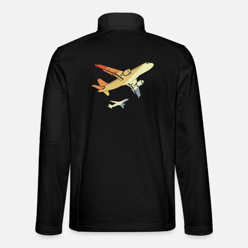 Airplanes Retro - Unisex Softshell Jacket - black