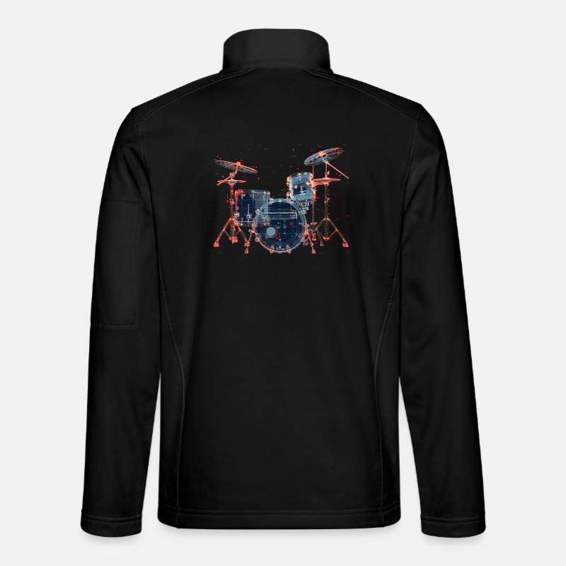 Schlagzeug Portrait - Unisex Softshelljacke - Schwarz