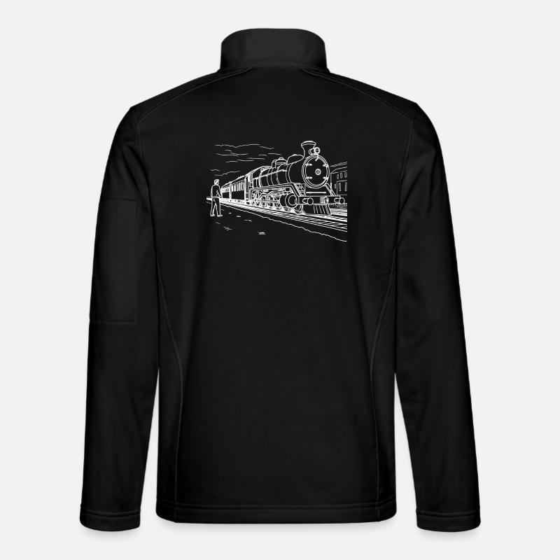 Train Lover Drawing - Unisex Softshell Jacket - black